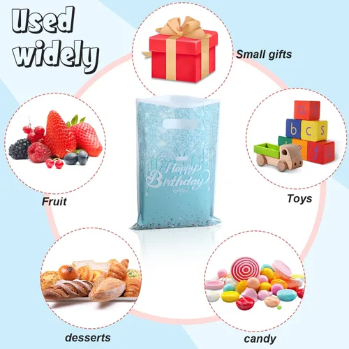 Vista 3 de Paquete de 30 bonitas bolsas de regalo para fiesta, 10 unidades, color verde azulado, 10 unidades, rosa, 10 bolsas de dulces de mampostería moradas
