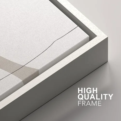Vista 251 de SIGNFORD - Set de obras de arte en lienzo enmarcado para pared, ilustraciones abstractas de neblina del desierto en tonos neutros beige y marrón