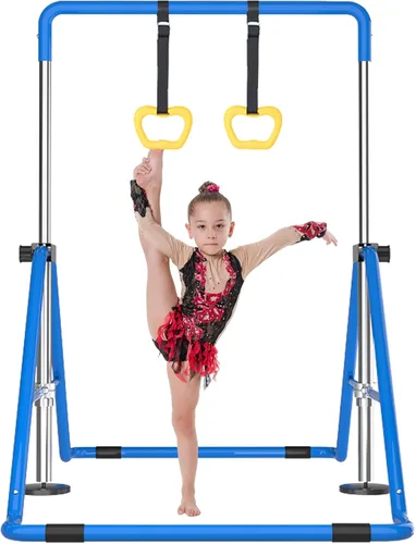Vista 8 de WATBKHE Barra de gimnasia para niños, equipo de gimnasia para el hogar, altura ajustable, barra de entrenamiento de gimnasia, artículos de gimnasia