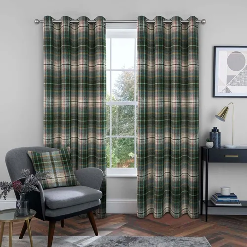 Vista 29 de always4u - Cortinas de cuadros beige con ojales, aspecto de lana, modernas para sala de estar y dormitorio, decoración del hogar, cortinas a