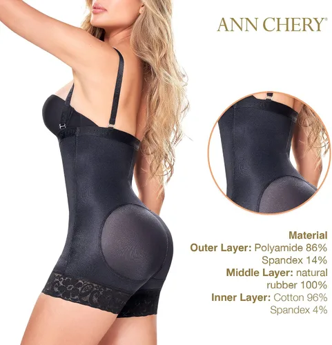 Vista 3 de Ann Chery Faja moldeadora y levantador de glúteos para mujer, body colombiano posparto - moldeador de cuerpo corto