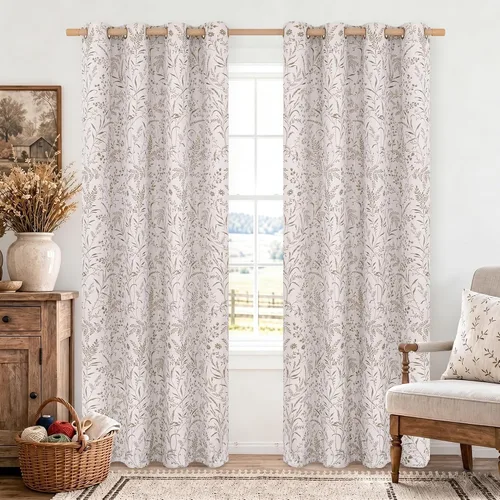 Vista 30 de BGment Cortinas de lino beige para dormitorio de 63 pulgadas de largo, cortinas de ventana con ojales y ojales para ventana de sala de estar, 2