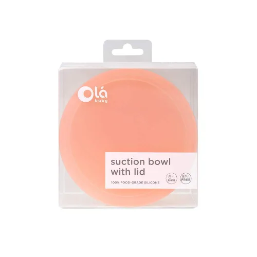 Vista 9 de Olababy Cuchara de entrenamiento de punta suave 100% silicona y cuenco de succión con tapa