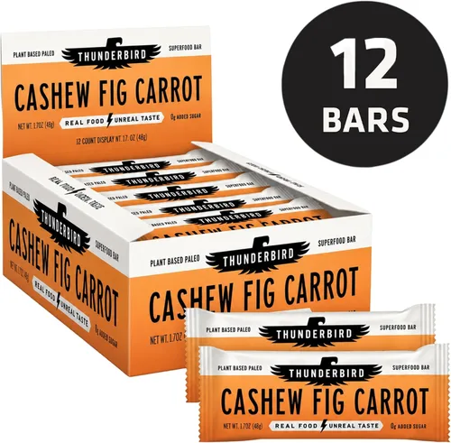 Vista 7 de Thunderbird Bars - Bocadillo energético, sin gluten con proteínas, comida real saludable, paleo vegano sin OMG, sin azúcar añadido, sabor a anacardo