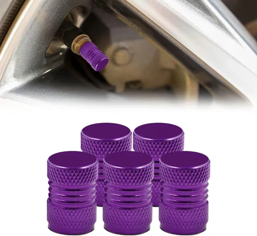 Vista 8 de 5 tapas para vástago de válvula de neumático, cubierta de tapas de aire, cubiertas de vástago de válvula de rueda de aleación de aluminio con anillo