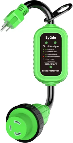 Vista 10 de EyGde Adaptador RV de 30 amperios a 15 amperios 110V con protector contra sobretensiones 5000J, adaptador RV patentado macho 5-15P a hembra TT-30R