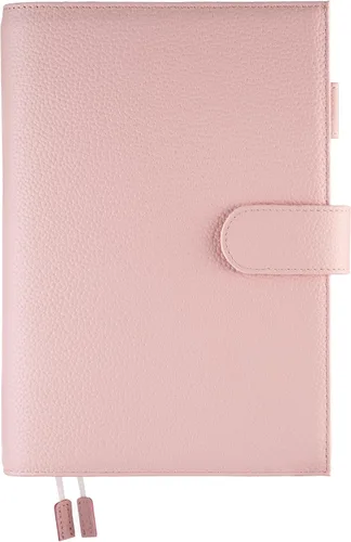 Vista 28 de A5 Funda de cuero para planificador de Hobonichi Cousin, Stalogy, Midori, Leuchtturm1917, y más - con presilla para bolígrafo, ranuras para Negro