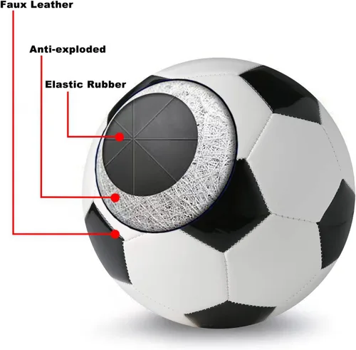Vista 6 de Balón de fútbol tamaño 3, 4, 5, para niños, jóvenes, adultos, para divertirse, de cuero resistente al desgaste, viene con inflador, práctica