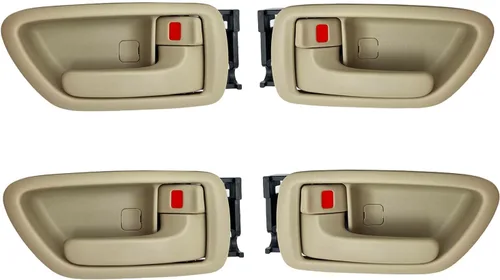 Vista 5 de Cheriezing - Manija de puerta interior, beige, parte delantera trasera izquierda y derecha Compatible con Avalon 2000-2004, Tundra 2004-2006