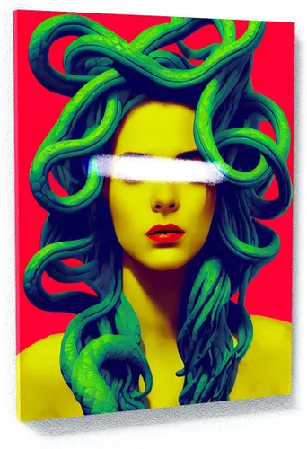 Vista 19 de Sense Canvas Medusa Greek Mythology 2 - Lienzo decorativo para decoración del hogar, póster grande de 30 x 40 / 0.75 pulgadas Medusa Mitología