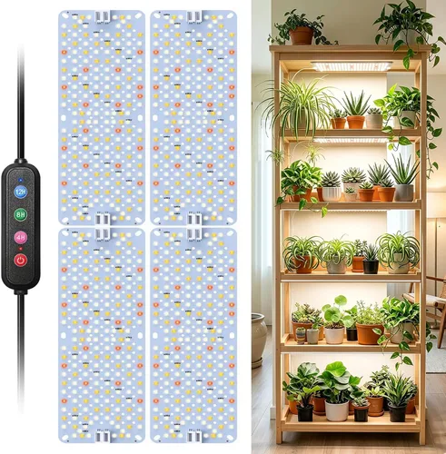 Vista 12 de SDOVUERC Luces de Crecimiento de Espectro Completo 384 LEDs, Luces de Crecimiento de Plantas de 24W para Plantas de Interior con Función de Conexión