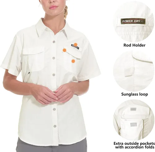 Vista 3 de Little Donkey Andy - Camisa de manga larga para mujer, camisa para pescar, con protección UV UPF 50+, transpirable y de secado rápido