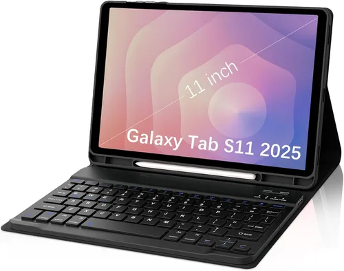 Vista 9 de Funda de teclado para Samsung Galaxy Tab S7 FE (5G)/S8 Plus/S7 Plus de 12.4 pulgadas Teclado Bluetooth magnético desmontable Funda protectora