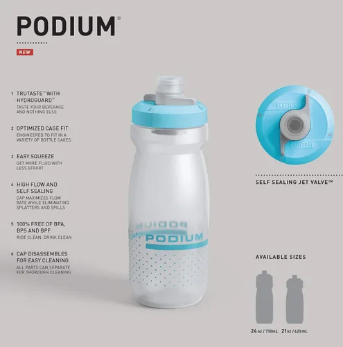 Vista 6 de CamelBak Podium Bike - Botella de agua de 24 onzas, color negro Secure Hydration Across Terrain, Fast Hydration Without Leaks, Effortless Squeeze