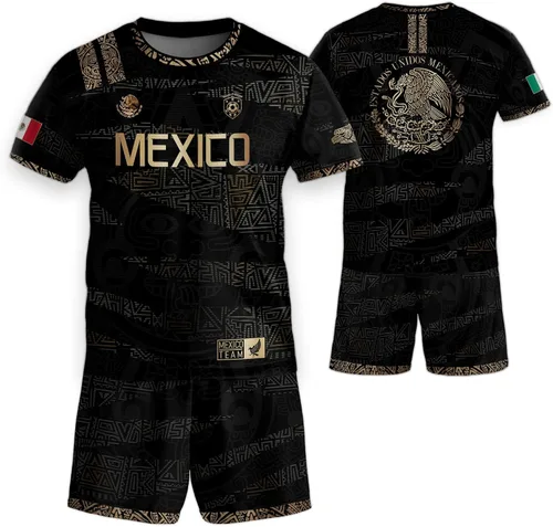 Vista 8 de Camiseta de Fútbol Juvenil de México, Camisetas de Fútbol Mexicanas para Niños, Camisetas de México para Niños, Camiseta de Fútbol Mexicana