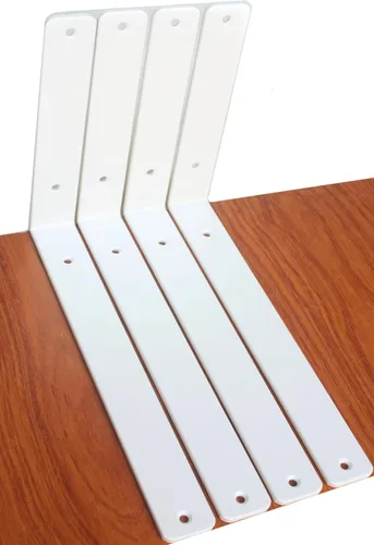 Vista 93 de Paquete de 2 soportes de estante en L de 6 pulgadas de largo x 4 pulgadas de alto x 1.5 pulgadas de ancho, 5 mm de grosor, soportes de estante