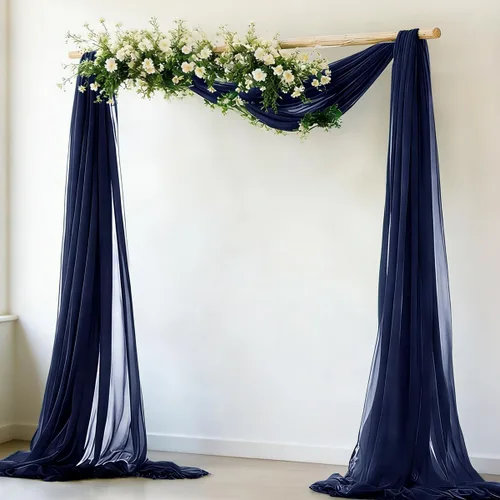 Vista 14 de MLMW Tela de Drapeado para Arco de Boda 1 Panel 29" x 20 Pies Tela Transparente Negra Cortinas de Telón de Fondo para Arco de Boda Cortinas Negro