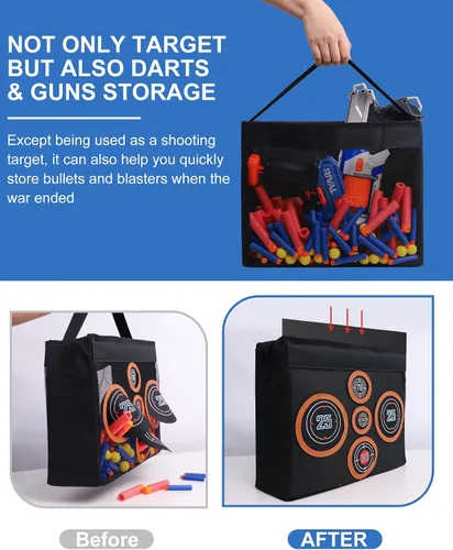 Vista 3 de Objetivo de juguete compatible con pistolas Nerf, red portátil y plegable para práctica de tiro, con malla para jugar al aire libre o en interiores