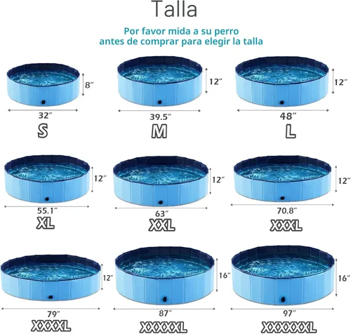 Vista 7 de Jasonwell Piscina plegable para perros, piscina plegable de plástico duro, piscina portátil para niños y mascotas, bañera para cachorros pequeños