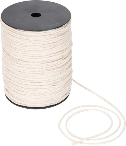 Vista 8 de Cuerda de macramé de 0.118 in x 328 yardas Cuerda de macramé 100% algodón natural 3 hebras de algodón trenzado para colgar plantas hecho a mano