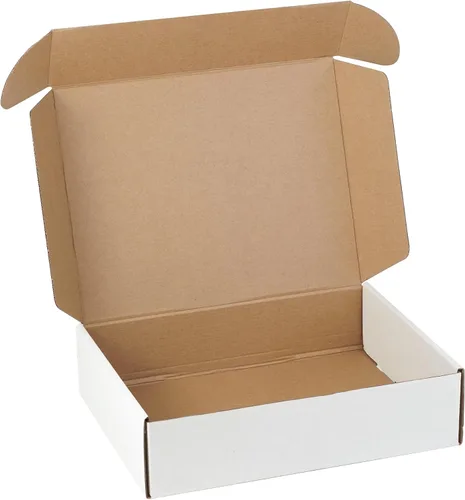 Vista 8 de Juego de 2 cajas de envío de 9 x 6 x 2 pulgadas, cajas de cartón corrugado blanco para publicidad