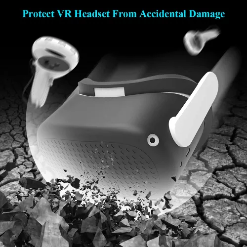 Vista 4 de Silicone Cover Set for Oculus Quest 2, Ubitree Virtual Reality Headset Protection Include Headset Cover and Controller Grip, Face Cover, Lens