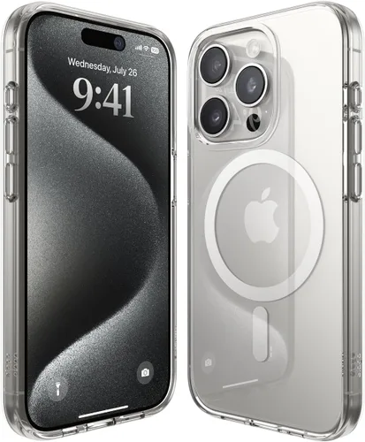Vista 11 de elago Funda magnética híbrida transparente compatible con iPhone 15 Pro, compatible con MagSafe, 6.1 pulgadas, protección contra caídas de grado