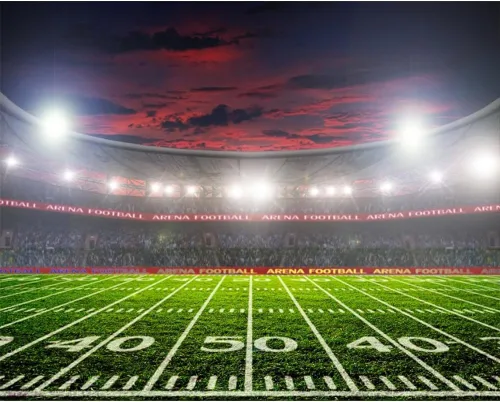 Vista 10 de Telón de fondo de campo de fútbol de 5 x 4 pies para fotografía, campo de fútbol americano, competición deportiva, auditorio, campo de fútbol