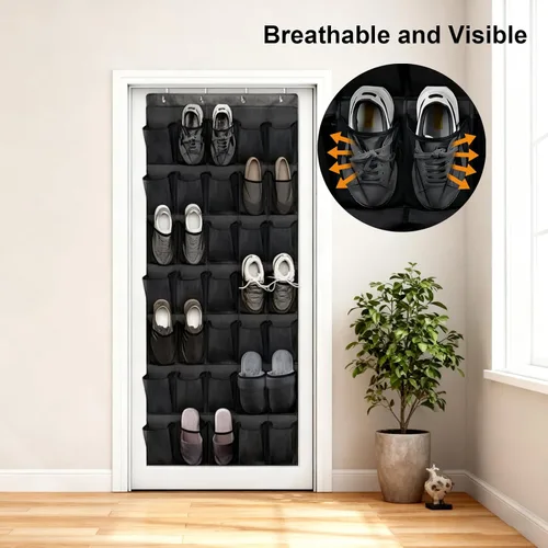 Vista 4 de Over the Door Shoe Organizer, 35 Pockets Behind the Door Storage, Hanging Shoe Organizer, Space Saving Hanging Storage Holder, Reusable Breathable