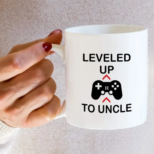 Vista 5 de Retreez Taza divertida – Leveled Up To Uncle Gamer - Tazas de café de cerámica de 11 onzas – Divertido, sarcasmo, sarcástico, inspirador, noticias