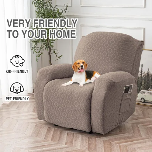 Vista 198 de Gennia Funda Impermeable para Silla Reclinable, Fundas Elásticas para Sofá Reclinable con Bolsillos, Fundas Lavables para Silla Reclinable Lazy Boy