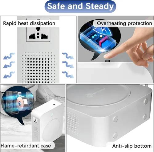 Vista 5 de MYOYAY Convertidor de voltaje elevador de 2000 W de 110 V a 220 V, transformador de potencia resistente con protección de disyuntores, convertidor