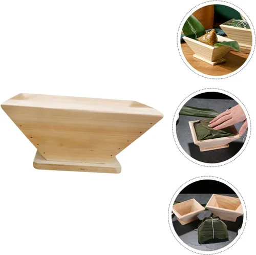 Vista 9 de EXCEART Molde de madera Zongzi Moldes de alimentos Herramientas de chocolate Herramientas de madera Bola de masa de arroz Cocina Comida Musubi Maker