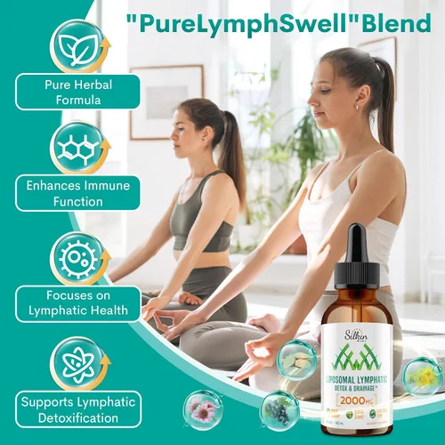 Vista 3 de Gotas de drenaje linfático liposomal de 2000 mg - Sistema linfático y apoyo inmunológico - Apoyo al equilibrio de líquidos - Suplementos