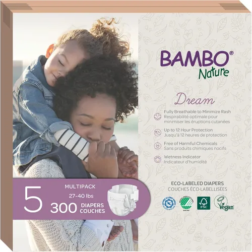 Vista 14 de Bambo Nature Pañales hipoalergénicos Dream Baby, pañales sostenibles con etiqueta ecológica de primera calidad, protección mejorada contra fugas