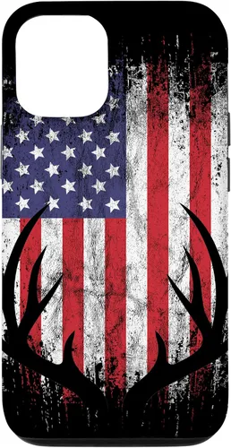 Vista 28 de Deer Hunting American Flag Whitetail Buck Antlers Case for iPhone 17