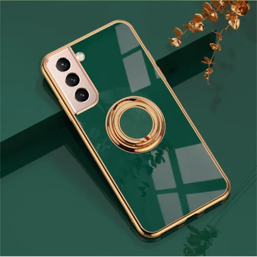 Vista 15 de EYZUTAK Caja magnética galvanizada del sostenedor del anillo para Samsung Galaxy S21 5G, 360 grados con la rotación del anillo del dedo del metal