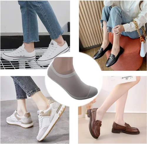 Vista 6 de Calcetines ultrafinos sin costuras antideslizantes de nylon para mujer, invisibles, ligeros y transpirables, paquetes de 3, 4 y 6 pares