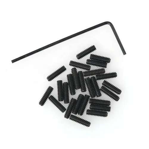 Vista 7 de Juego de 25 tornillos hexagonales de acero al carbono de 4-40 x 1/4 pulgadas con llave hexagonal, color negro