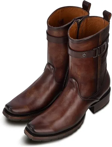 Vista 7 de Cuadra Botas urbanas para hombre en piel bovina con cremallera marrón