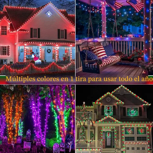 Vista 3 de Joomer - Guirnalda de luces de Halloween con 200 luces LED RGB enchufables de 66 pies