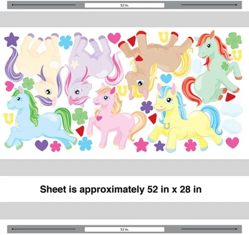 Vista 2 de Chromantics - Juego de calcomanías de pared para fiesta de pony, diseño de caballo
