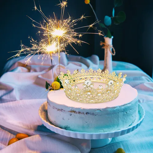 Vista 6 de Aprince Corona de plata para mujer, corona de reina y corona de cumpleaños, Metal