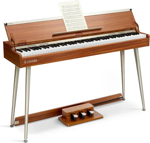 Vista 11 de Donner DDP-80 - Piano digital de 88 teclas, teclado pesado de tamaño completo, piano eléctrico de tamaño completo para principiantes, con atril