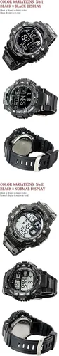 Vista 3 de Lad Weather Reloj digital Cronómetro Tiempo de vuelta Tiempo dividido Temporizador Camuflaje Militar Combate, Dorado Negro, Reloj militar