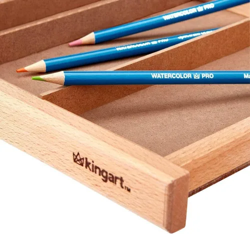 Vista 6 de KINGART Caja de almacenamiento de madera con 6 cajones para artistas, 15-3/4 pulgadas de ancho x 10 pulgadas de profundidad x 6-1/2 pulgadas