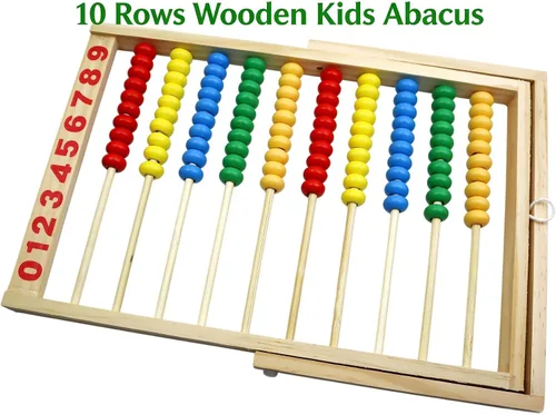 Vista 13 de MAGIKON Marco de números de madera para contar, ábaco de 10 filas para niños que aprenden matemáticas (11-1/2 pulgadas)