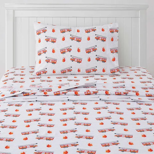 Vista 5 de Colección de sábanas para niños 1500 Supreme - Divertido, colorido y cómodo juego de sábanas para niños y niñas, sábanas para camas Twin XL, camión