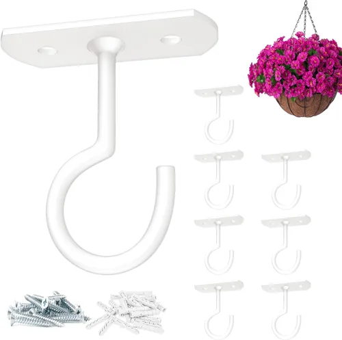 Vista 18 de Ganchos de techo para plantas colgantes, paquete de 2.5 pulgadas, ganchos de pared para plantas, luces, macetas, linternas, comederos de pájaros
