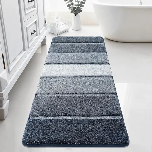 Vista 45 de COSY HOMEER Alfombras de baño de 24 x 17 pulgadas, ultra suaves y absorbentes, con respaldo de TPR antideslizante, lavable a máquina, alfombra Beige